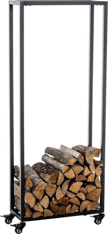 Clp Hetta Brandhout rek zwart 25x40x150 cm