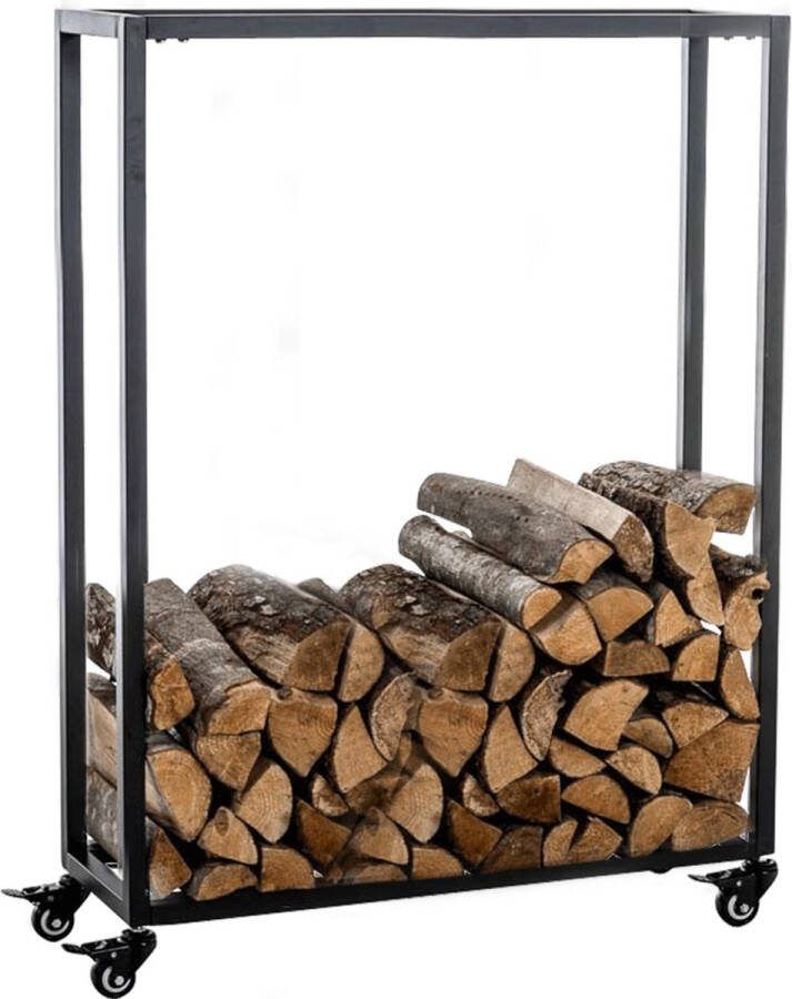 Clp Hetta Brandhout rek zwart 25x60x100 cm