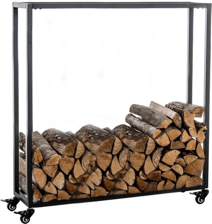 Clp Hetta Brandhout rek zwart 25x80x100 cm