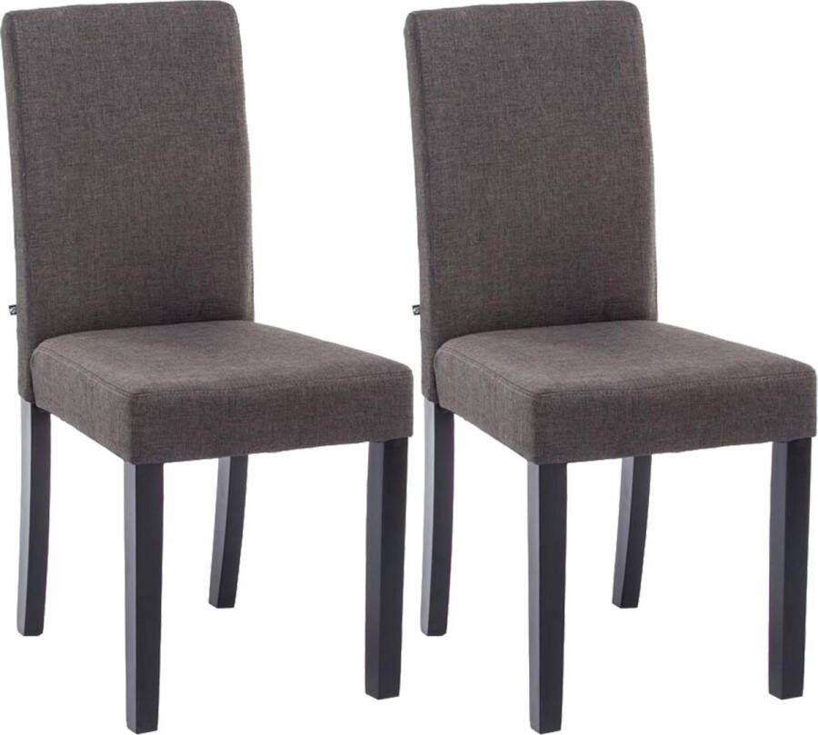 Clp Ina Set van 2 Eetkamerstoelen Zonder armleuning Hout Stof donkergrijs zwart