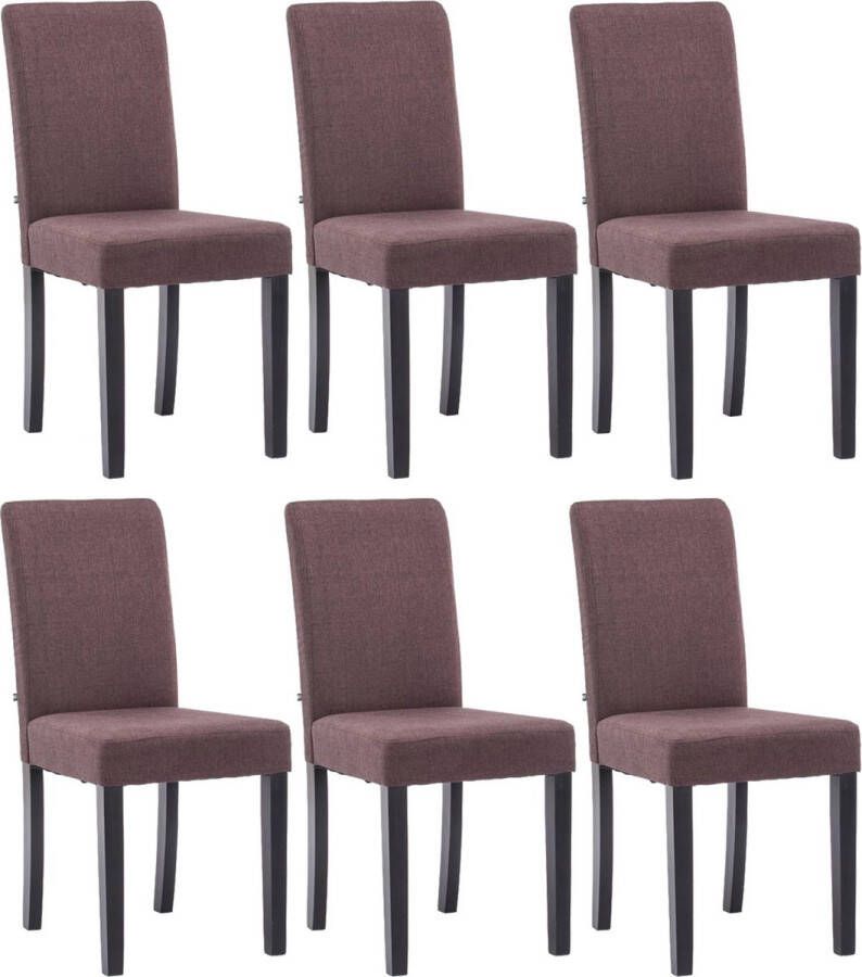CLP Set van 6 Eetkamerstoel Ina Zwart Frame Stof