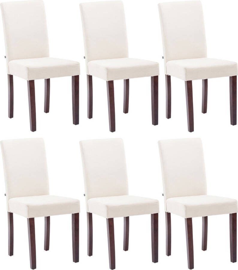 CLP Set van 6 Eetkamerstoel Ina Cappuccino Frame Stof