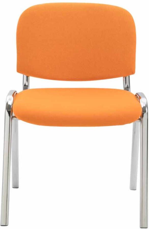 Clp Ken Set van 4 stoelen Chroom Stof oranje