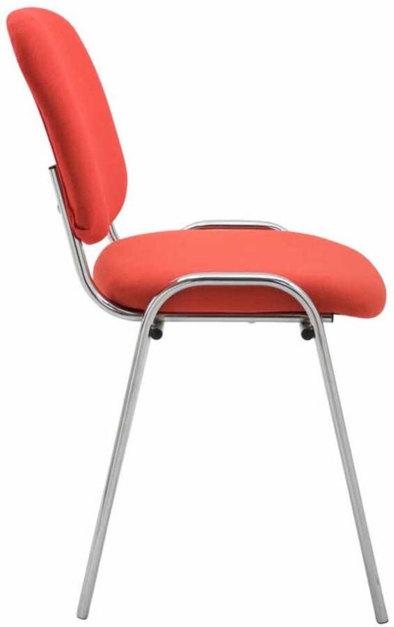 Clp Ken Set van 4 stoelen Chroom Stof rood