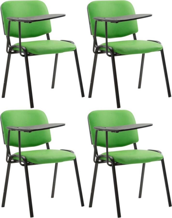 Clp Ken Set van 4 stoelen met klaptafel Kunstleer groen