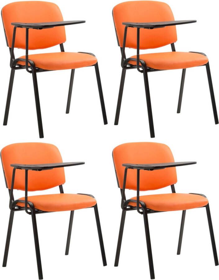 Clp Ken Set van 4 stoelen met klaptafel Kunstleer oranje