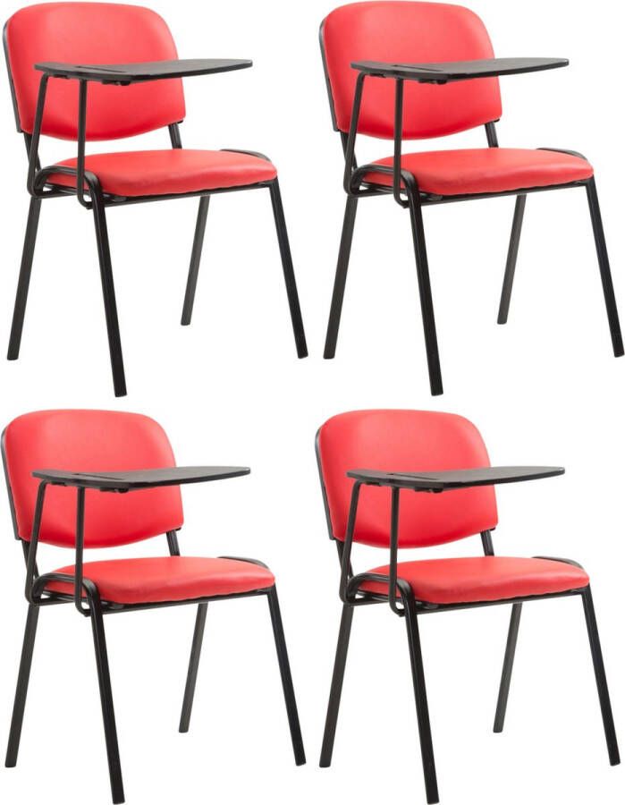 Clp Ken Set van 4 stoelen met klaptafel Kunstleer rood