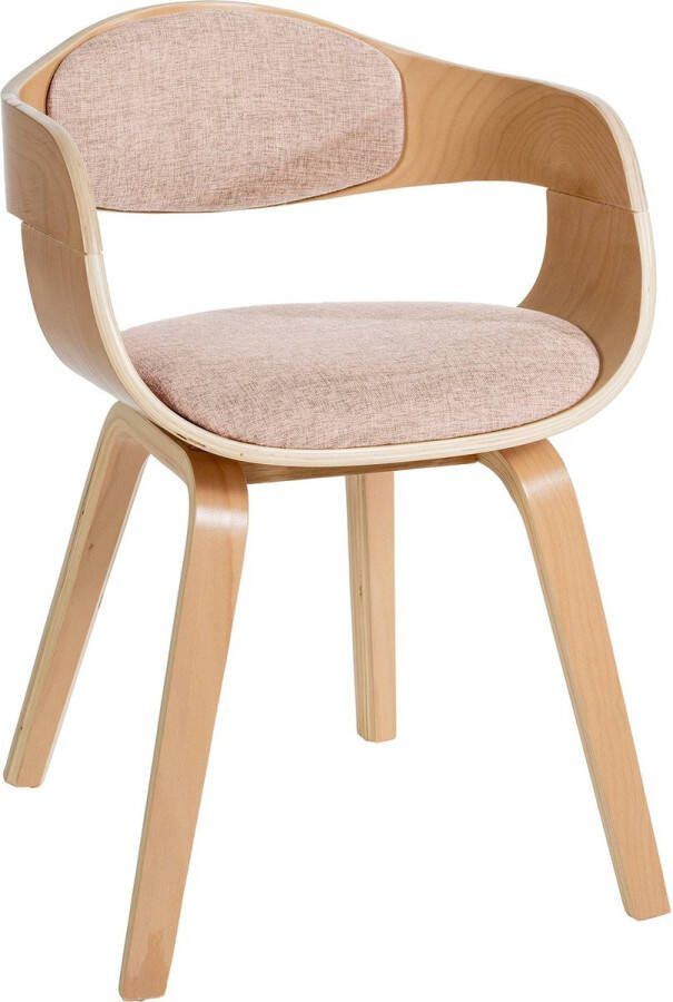 Clp Kingston Eetkamerstoel Met armleuning Hout Stof natura creme