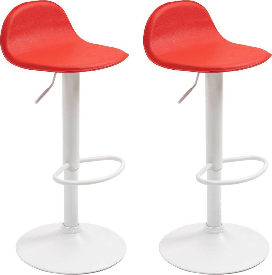 Clp Lana Set van 2 barkrukken Kunstleer rood wit
