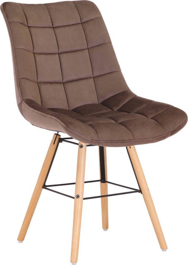 Clp Leni Eetkamerstoel Zonder armleuning Hout frame Fluweel bruin