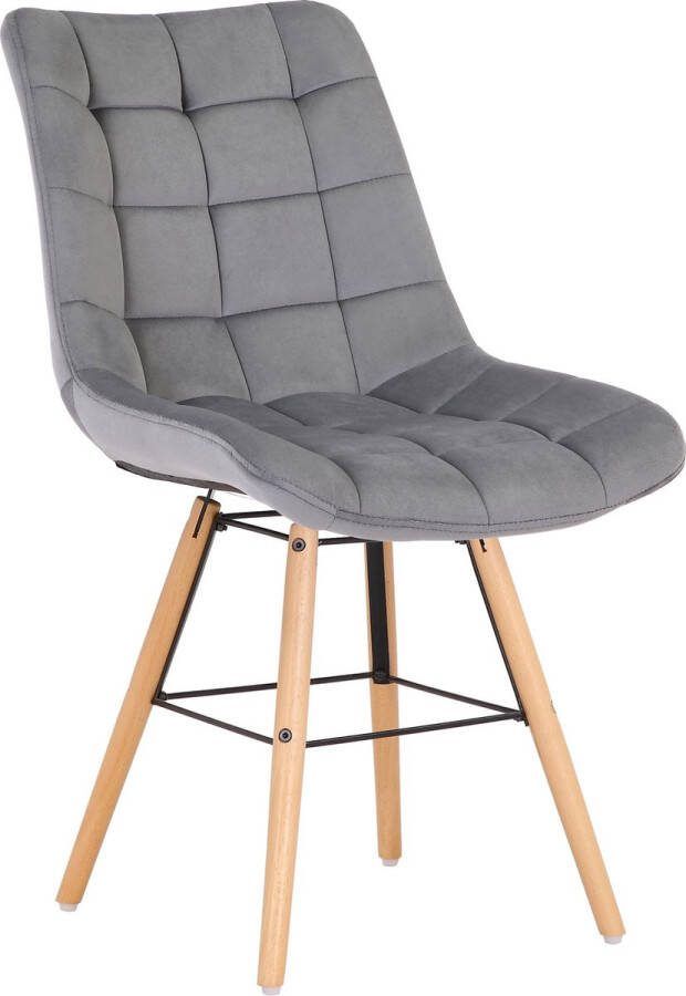 Clp Leni Eetkamerstoel Zonder armleuning Hout frame Fluweel grijs