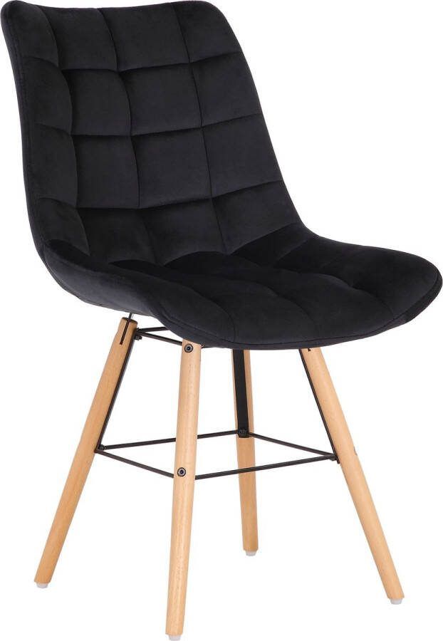 Clp Leni Eetkamerstoel Zonder armleuning Hout frame Fluweel zwart