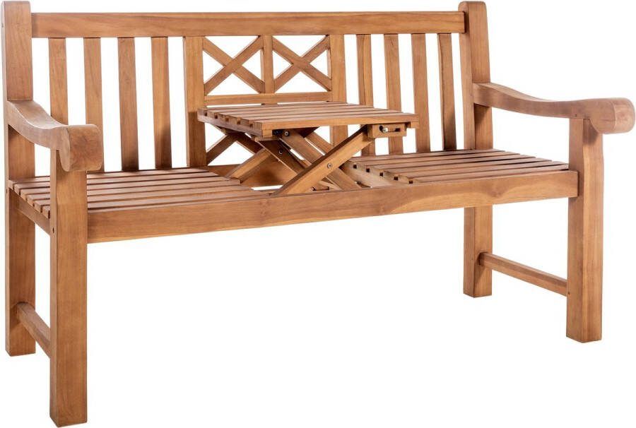 Clp Luka Tuinbank Met inklapbare tafel Teak 150 cm teak 150 cm
