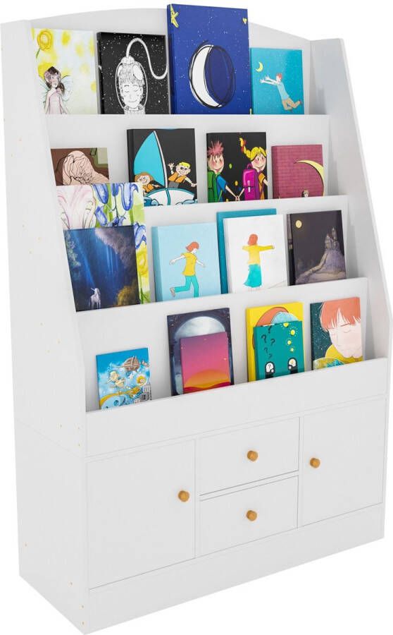 Clp Luray Boekenkast Boekenrek Kind Met deuren wit