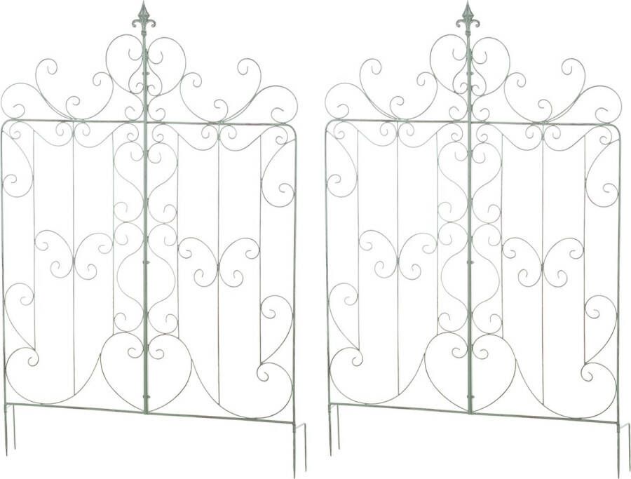 Clp Mandevilla Set van 2 Klimplantrekken Trellis Klimhek in landelijke stijl Metaal antiek groen