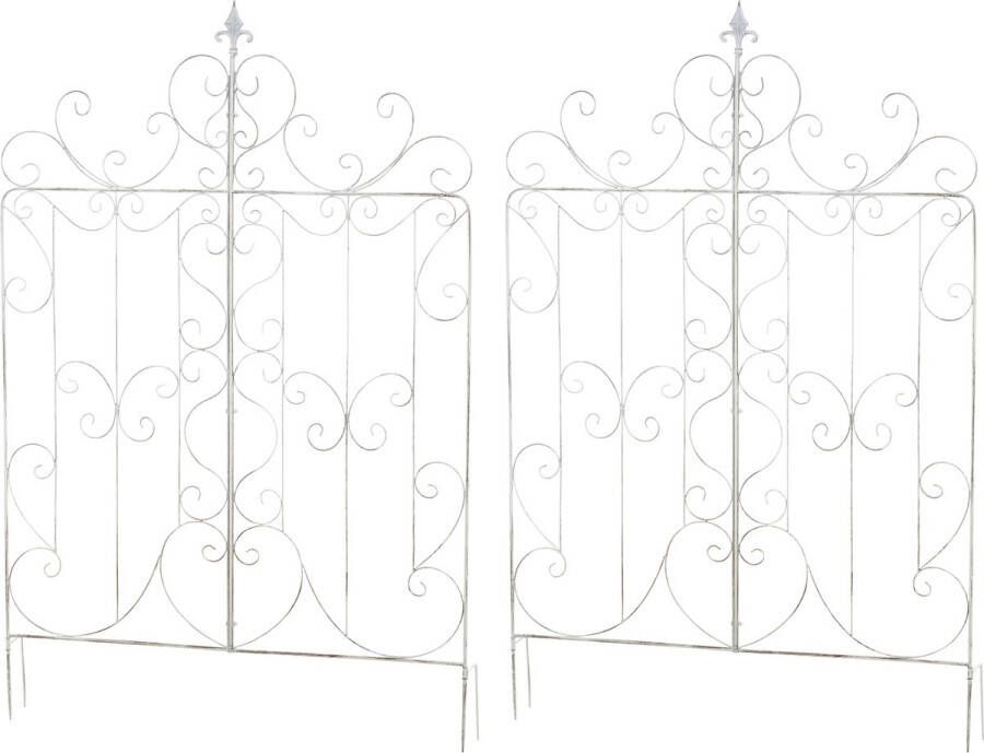 Clp Mandevilla Set van 2 Klimplantrekken Trellis Klimhek in landelijke stijl Metaal antiek wit