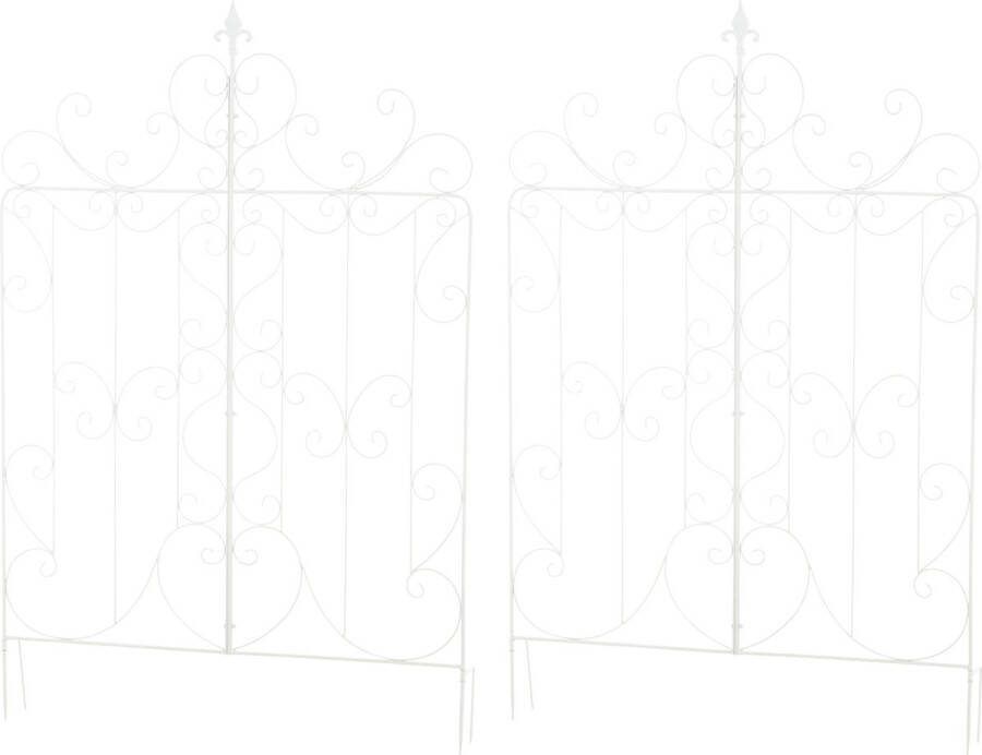 Clp Mandevilla Set van 2 Klimplantrekken Trellis Klimhek in landelijke stijl Metaal wit
