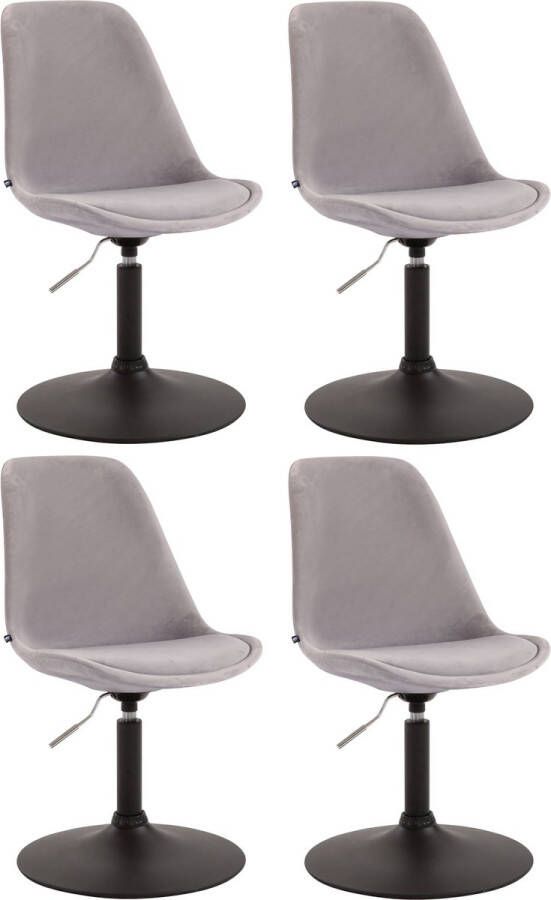 CLP Set van 4 eetkamerstoelen Maverick Zwart frame Fluweel