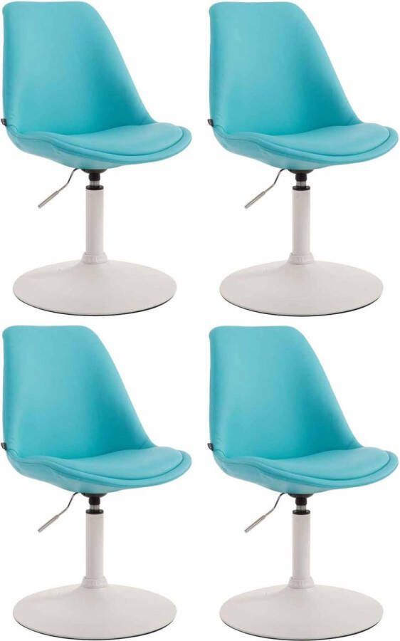 Clp Maverick Set van 4 Eetkamerstoelen Kunstleer blauw wit