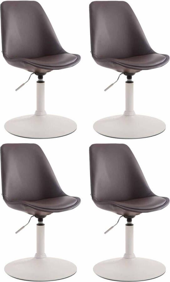 Clp Maverick Set van 4 Eetkamerstoelen Kunstleer bruin wit