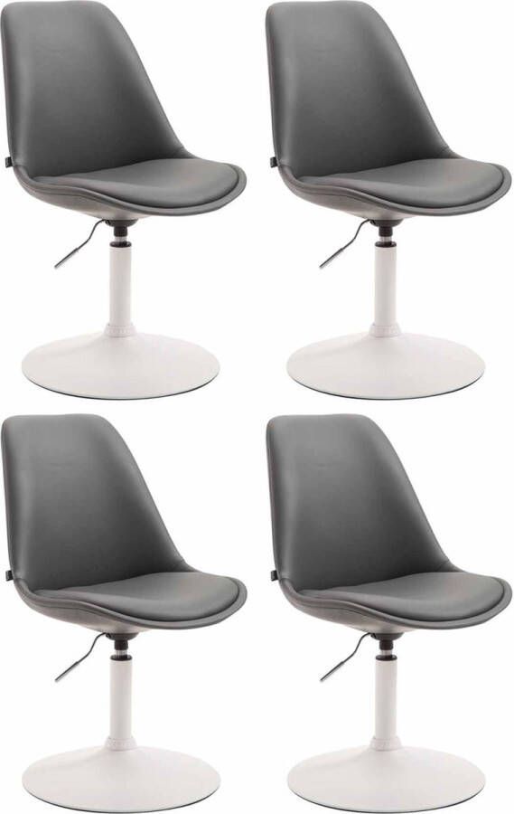 Clp Maverick Set van 4 Eetkamerstoelen Kunstleer grijs wit