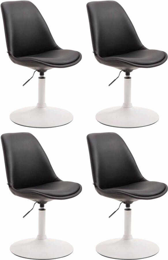 Clp Maverick Set van 4 Eetkamerstoelen Kunstleer zwart wit