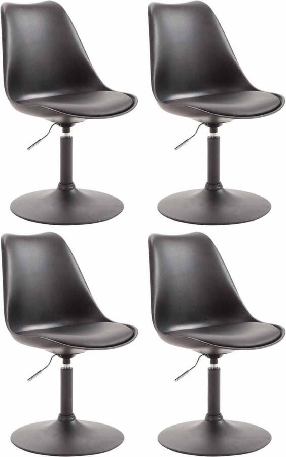 CLP Set van 4 eetkamerstoelen Maverick Zwart frame Kunststof