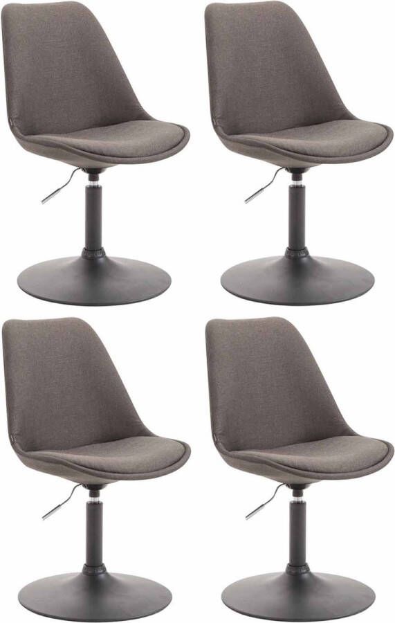 Clp Maverick Set van 4 Eetkamerstoelen Stof donkergrijs zwart