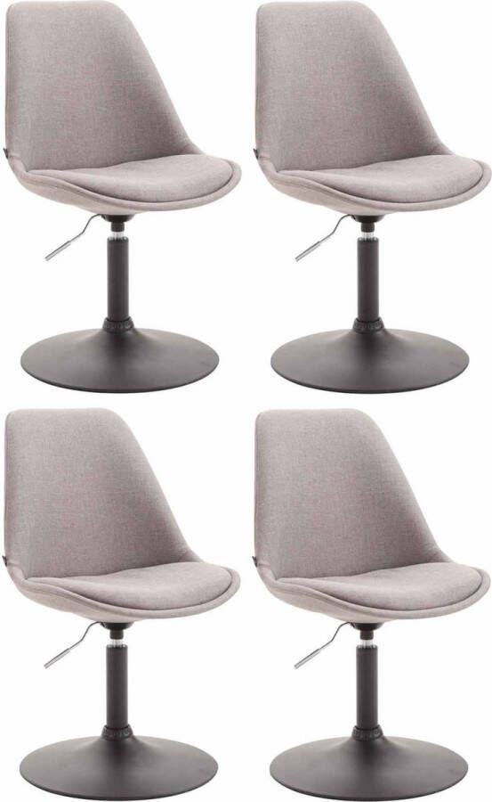 CLP Set van 4 eetkamerstoelen Maverick Zwart frame Stof