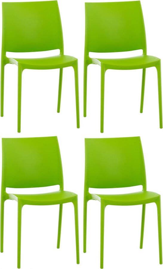 Clp Maya Set van 4 stoelen Weerbestendige stapelstoelen een draagvermogen tot 130 kg groen