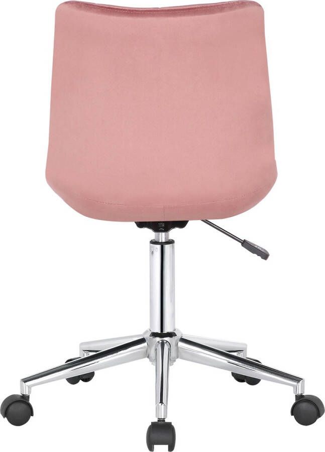 Clp Medford Bureaustoel Ergonomisch Zonder armleuningen Voor volwassenen Velvet Fluweel roze