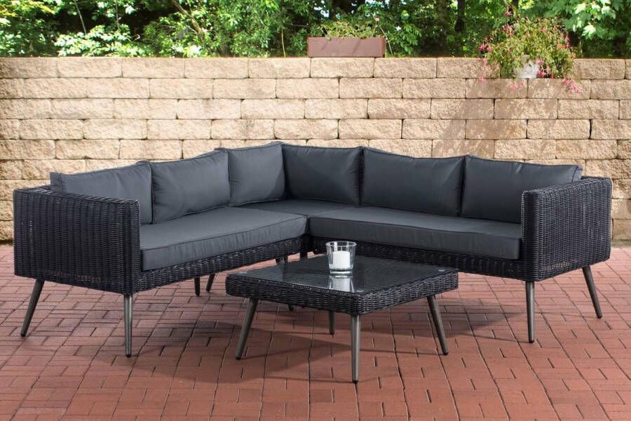 Clp Molde Hoeklounge 5mm rond Polyrattan Zwart ijzergrijs 45 cm (Dunkelgrau)