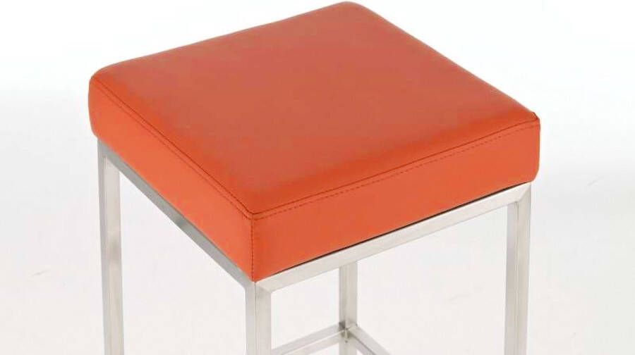 Clp Montreal Barkruk Kunstleer Oranje Onderstel: roestvrij staal Hoogte: 80 cm