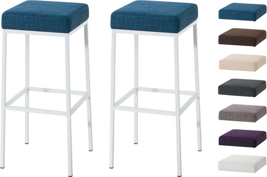 Clp Montreal 80 Set van 2 barkrukken Stof blauw wit