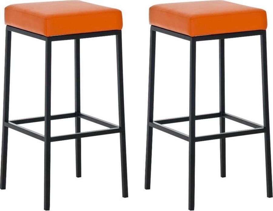 Clp Montreal 85 Set van 2 barkrukken Kunstleer oranje zwart