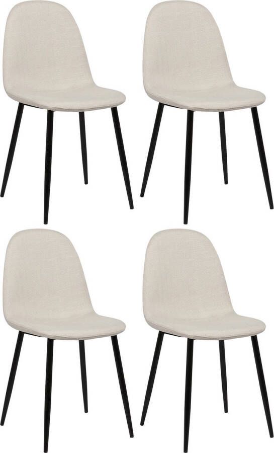 Clp Napier Set van 4 eetkamerstoelen Zonder armleuning blauw Fluweel