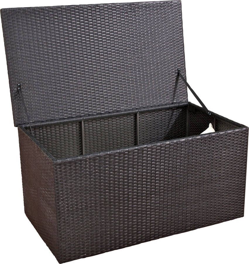 Clp Opbergbox Kussenbox 1 25 mm Poly-rotan zwart L