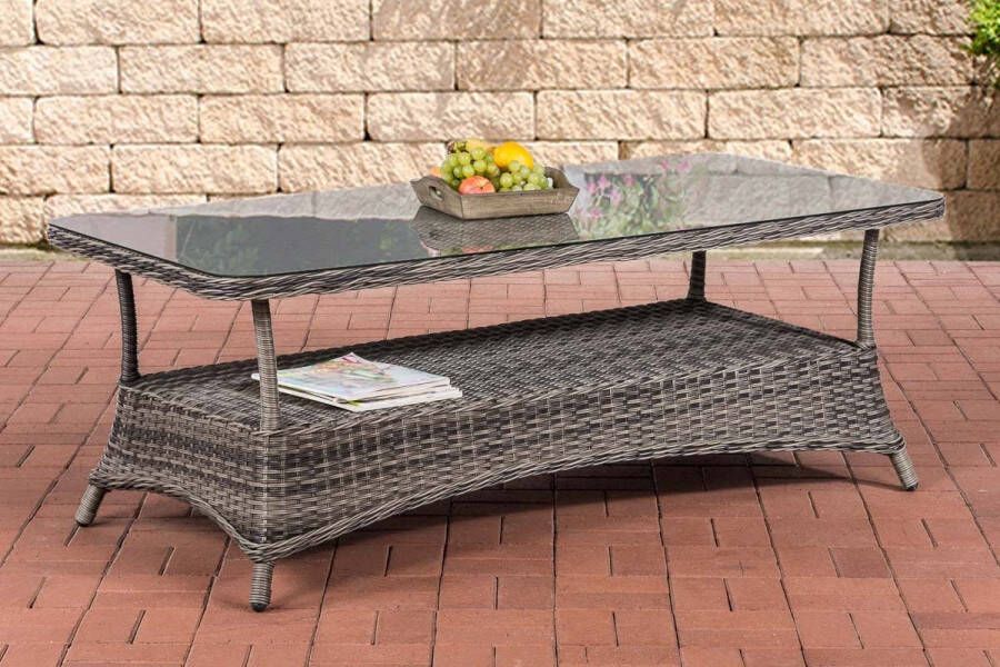 Clp Pandora Loungetafel 5mm Poly-rotan grijs gevlekt 160x80 cm