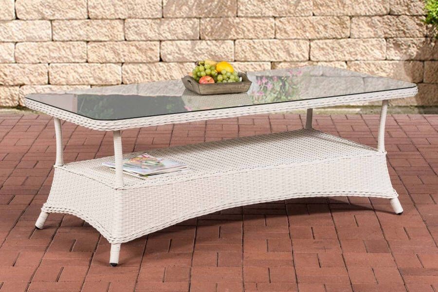 Clp Pandora Loungetafel 5mm Poly-rotan parelwit 160x80 cm