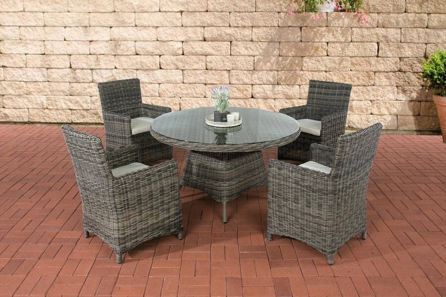 Clp Pinella Tuinset 5mm Polyrotan grijs gevlekt gebroken wit