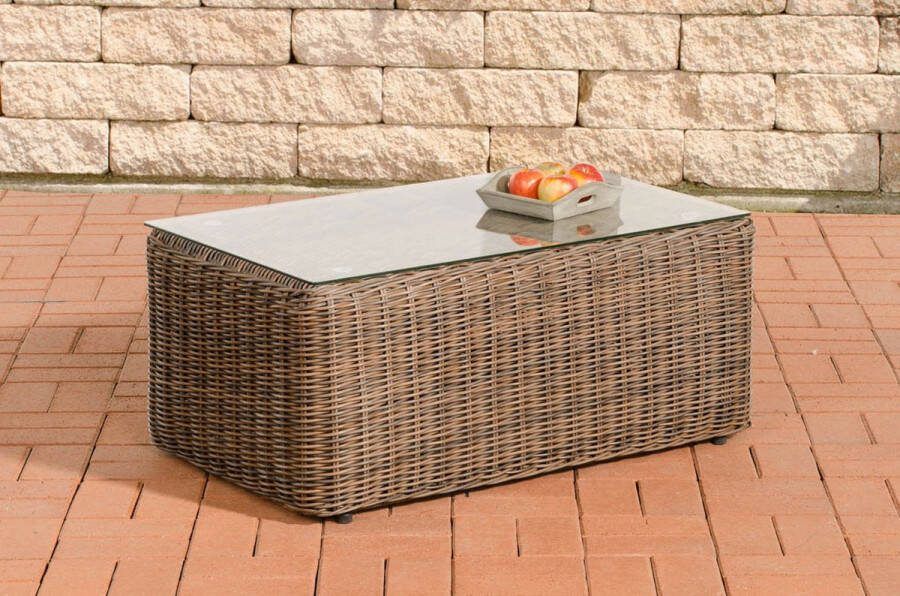 Clp Polyrattan salontafel Bergen 5mm bruin gemeleerd