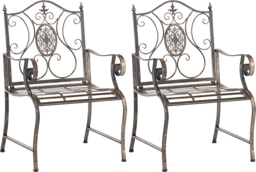 Clp Punjab Set van 2 Tuinstoel met armleuningen bronzen