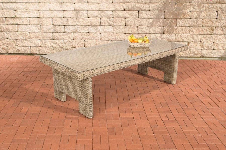 Clp Sandnes XL Tafel 5mm Poly-rotan Natura 220 x 100 x 77 cm