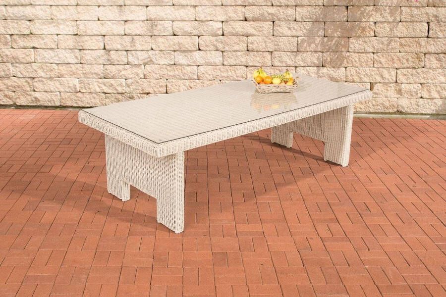 Clp Sandnes XL Tafel 5mm Poly-rotan Parelwit 260 x 110 x 77 cm