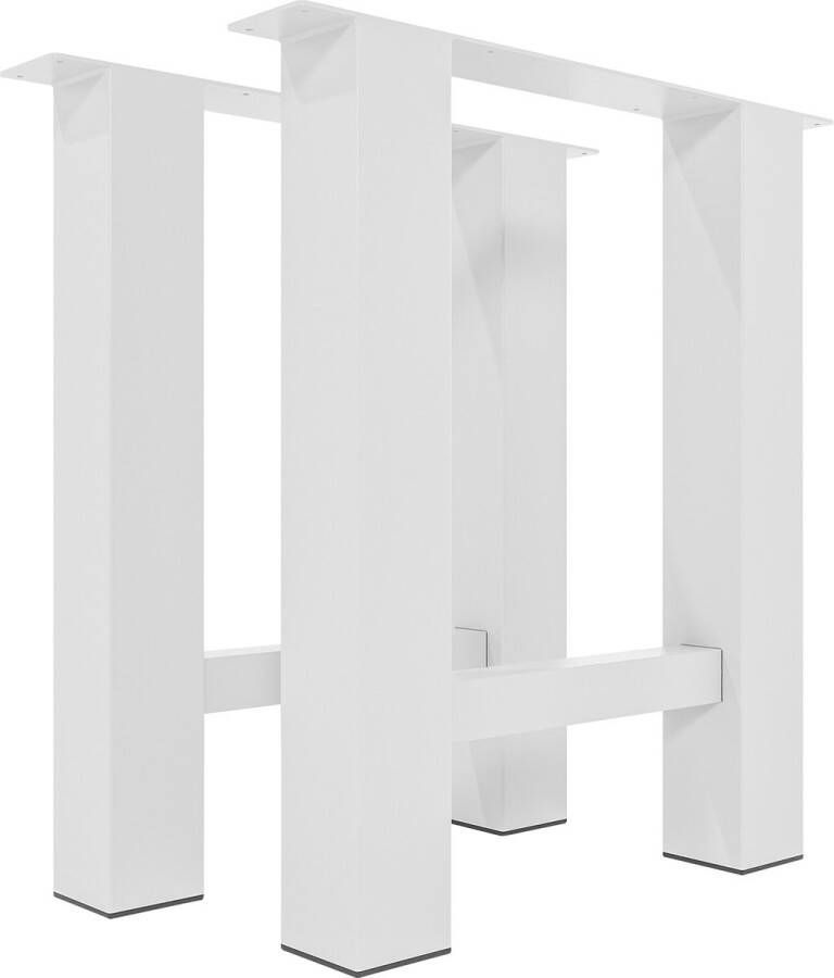 Clp Set van 2 Hunker tafelpoten Metaal Vierkant wit 70 cm