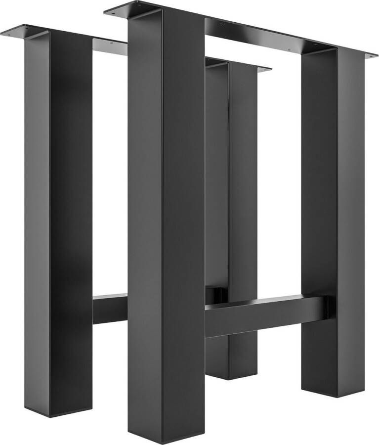 Clp Set van 2 Hunker tafelpoten Metaal Vierkant zwart 70 cm