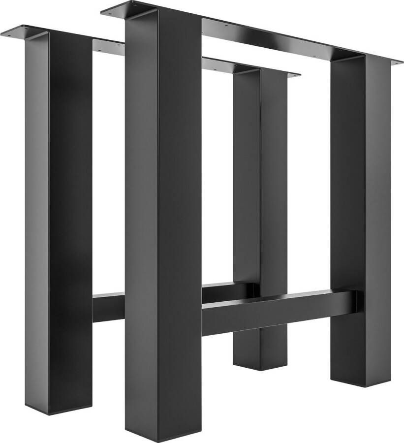 Clp Set van 2 Hunker tafelpoten Metaal Vierkant zwart 80 cm