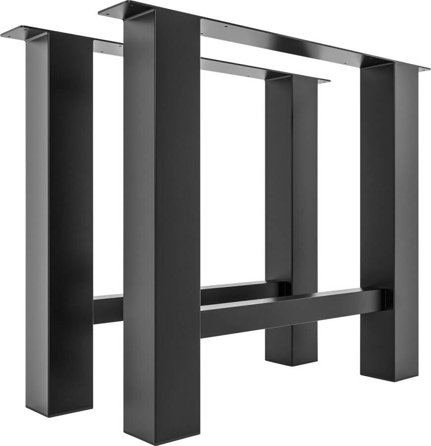 Clp Set van 2 Hunker tafelpoten Metaal Vierkant zwart 90 cm