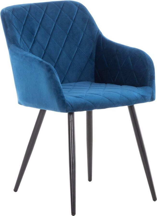 Clp Shila Eetkamerstoel Fluweel blauw