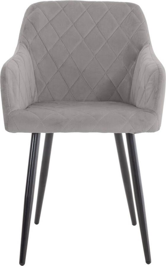 Clp Shila Set van 4 Eetkamerstoelen grijs Fluweel